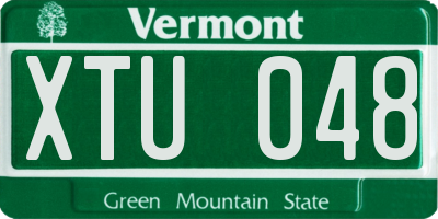 VT license plate XTU048