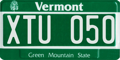 VT license plate XTU050