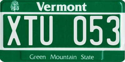 VT license plate XTU053