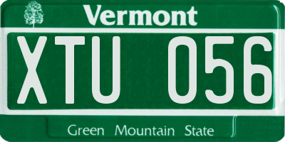 VT license plate XTU056