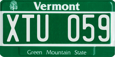 VT license plate XTU059