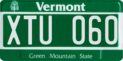 VT license plate XTU060