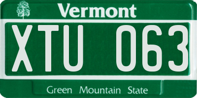 VT license plate XTU063
