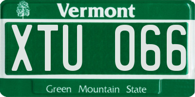 VT license plate XTU066