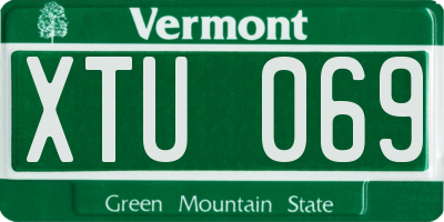 VT license plate XTU069