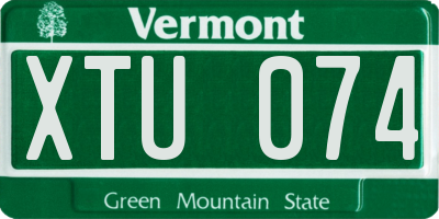 VT license plate XTU074