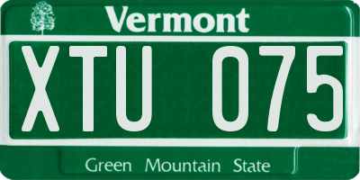 VT license plate XTU075