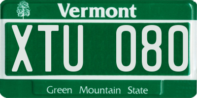 VT license plate XTU080