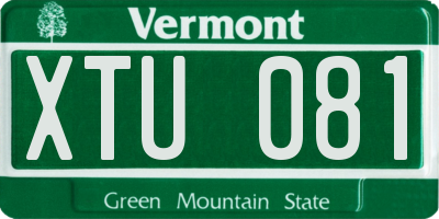 VT license plate XTU081