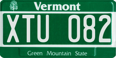 VT license plate XTU082