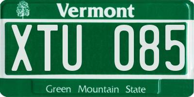 VT license plate XTU085
