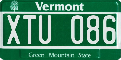 VT license plate XTU086