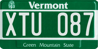 VT license plate XTU087