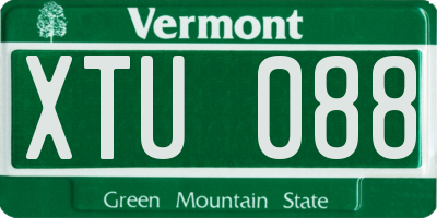 VT license plate XTU088