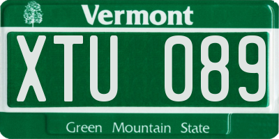 VT license plate XTU089