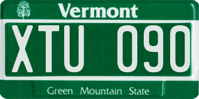 VT license plate XTU090