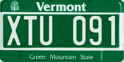VT license plate XTU091