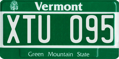 VT license plate XTU095