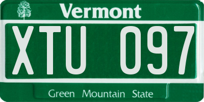VT license plate XTU097