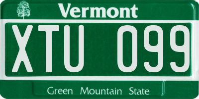 VT license plate XTU099