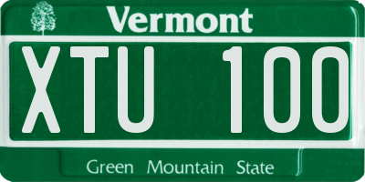 VT license plate XTU100