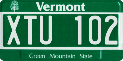 VT license plate XTU102
