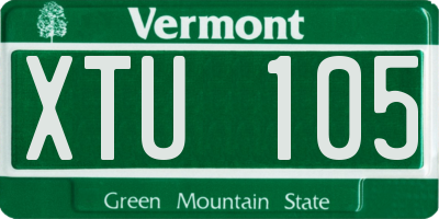 VT license plate XTU105