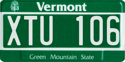 VT license plate XTU106