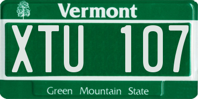 VT license plate XTU107