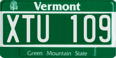 VT license plate XTU109