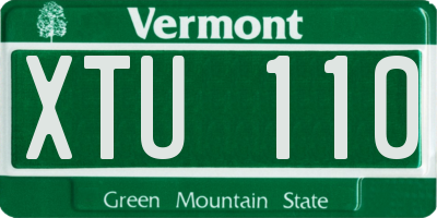VT license plate XTU110