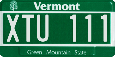 VT license plate XTU111