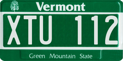 VT license plate XTU112