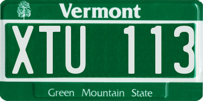 VT license plate XTU113