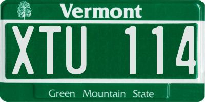 VT license plate XTU114