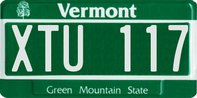 VT license plate XTU117