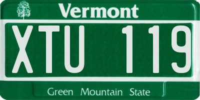 VT license plate XTU119