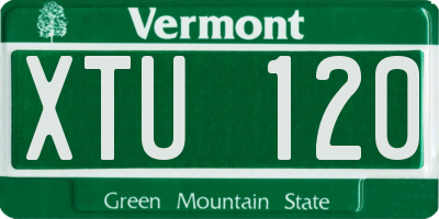 VT license plate XTU120