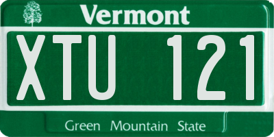 VT license plate XTU121