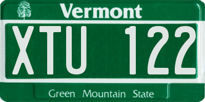 VT license plate XTU122