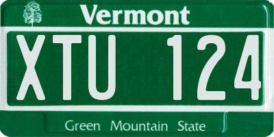 VT license plate XTU124