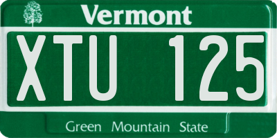 VT license plate XTU125