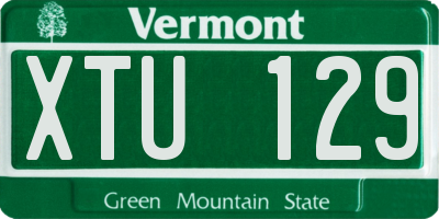 VT license plate XTU129