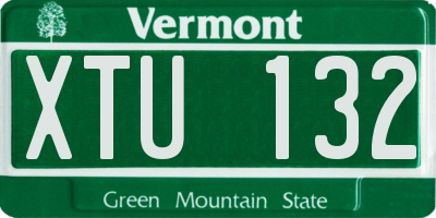 VT license plate XTU132