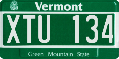 VT license plate XTU134