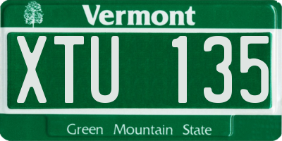 VT license plate XTU135