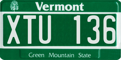 VT license plate XTU136