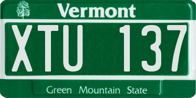 VT license plate XTU137