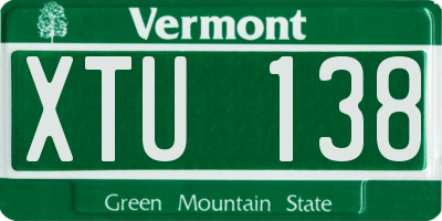 VT license plate XTU138