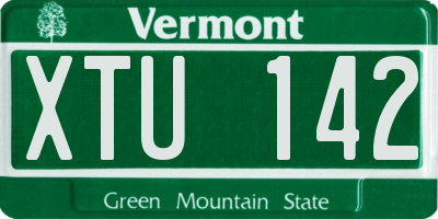 VT license plate XTU142
